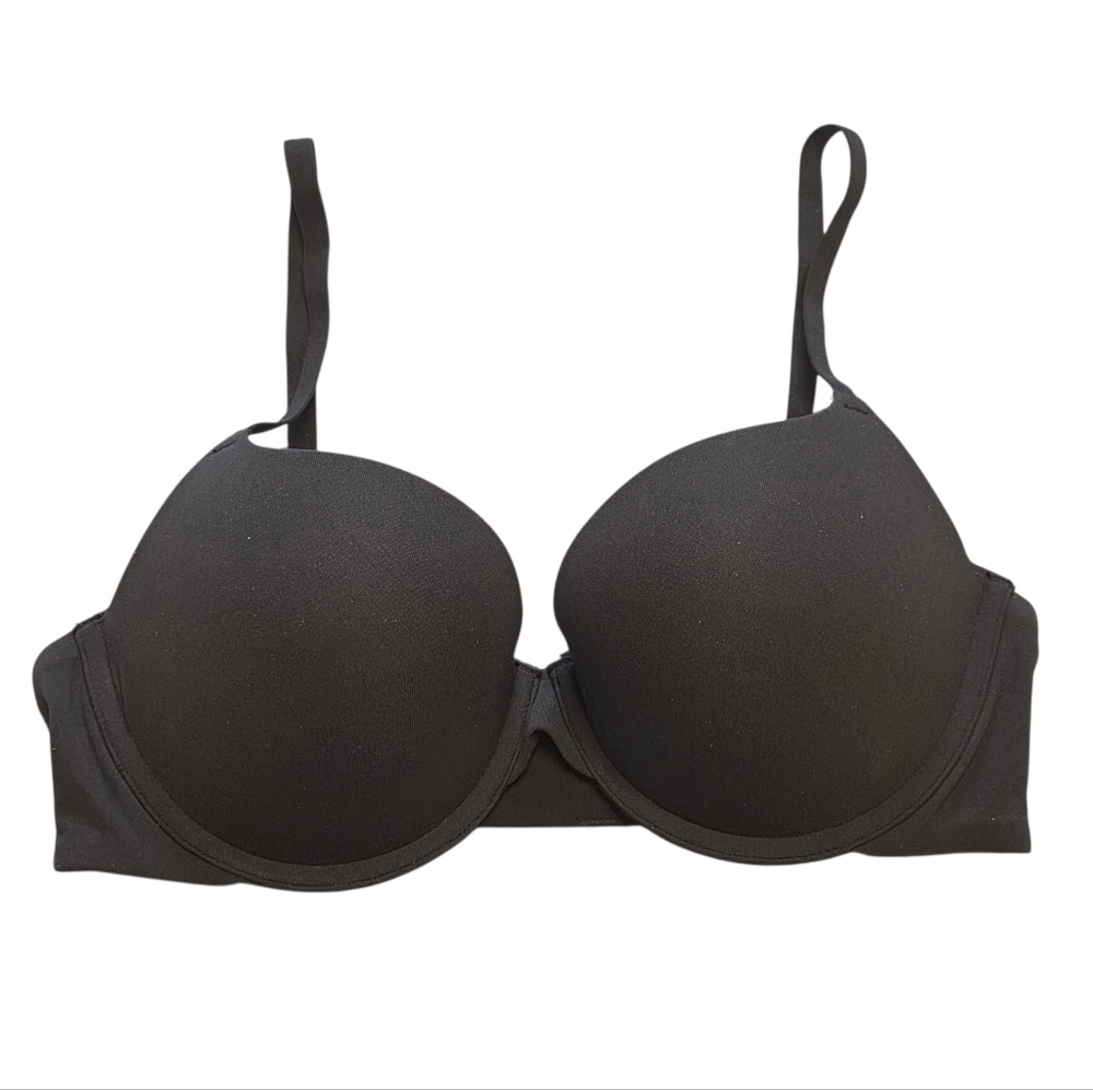 SKIMS FITS EVERYBODY SCOOP PLUNGE BRA ONYX BLACK 34C NWOT